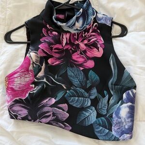 KEEPSAKE the Label Black Floral Crop Top